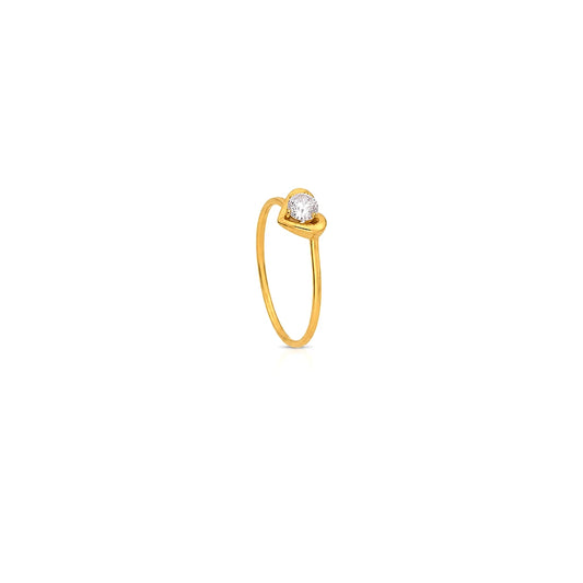 18K Gold Ring with Loving Hearts Elegant Touch Design