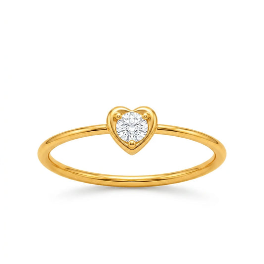 18K Gold Ring with Loving Hearts Elegant Touch Design