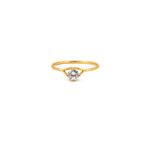 18K Gold Ring with Small Sparkling Stone Design