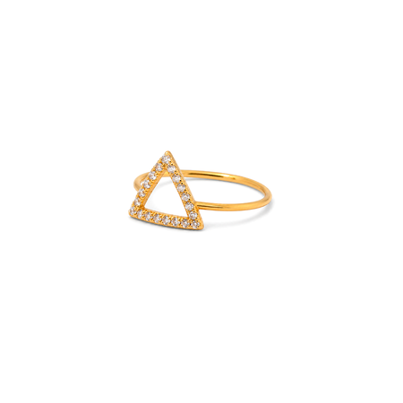 18K Gold Ring with Triangular Geometric Design