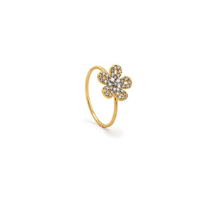 18K Gold Ring with Happy Orchid Design