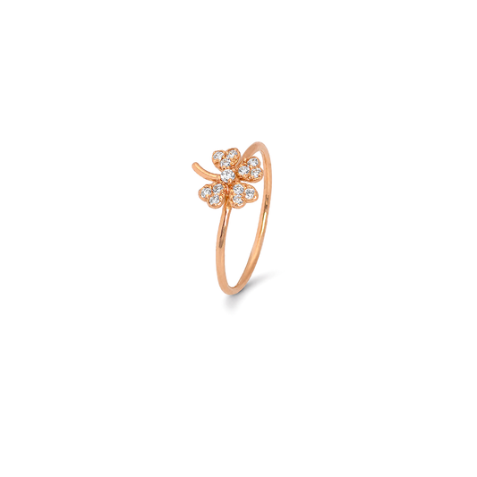 18K Gold Ring with Beautiful Love Flower Design