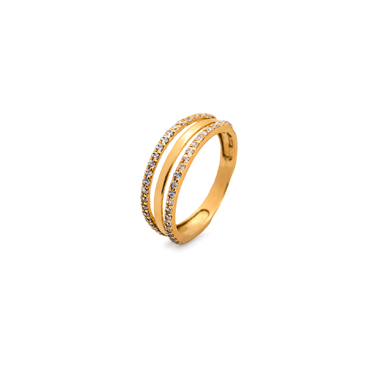 18K Gold Ring with Happy Journey Design
