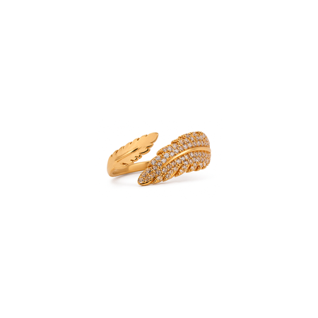 18K Gold Ring with Nature Leaves Design