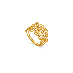 21K Gold Ring with Teardrop Design In Colorful