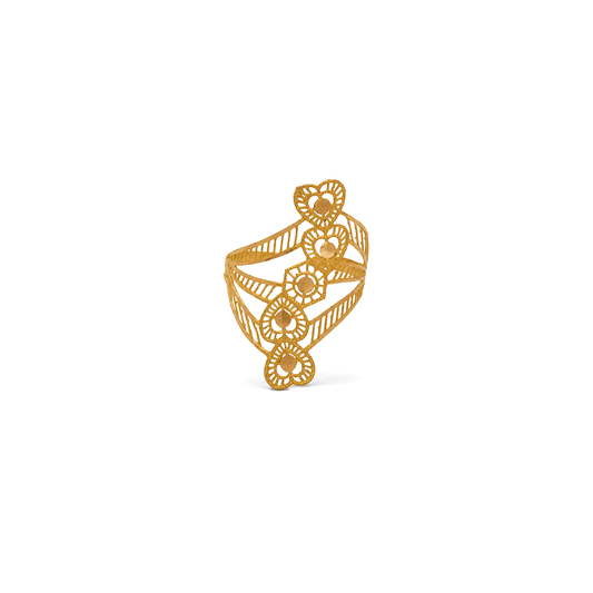 21K Gold Ring with Heart Design