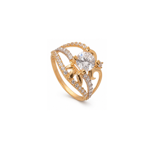 18K Gold Ring with Ramona Shining Gemstones Design