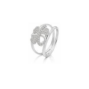 18K White Gold Ring with Bluette Double Design