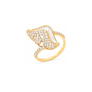 18K Gold Ring with Lamagi Paved Shining Gemstones Design