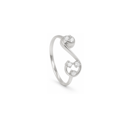 18K White Gold Ring with Anello Paved Open Design