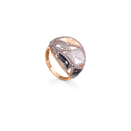 18K Gold Ring with Multiple Gemstones Design