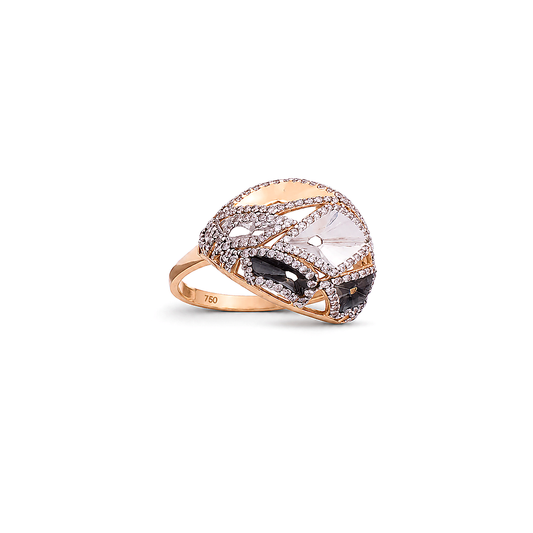 18K Gold Ring with Multiple Gemstones Design