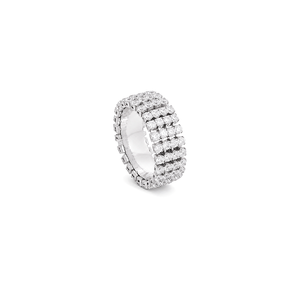 18K White Gold Ring with Nita Shining Gemstones Design