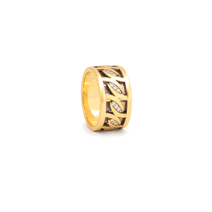 18K Gold Ring with Pauline Shining Gemstones Design