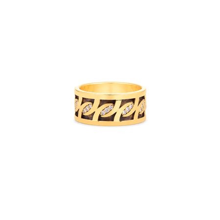 18K Gold Ring with Pauline Shining Gemstones Design