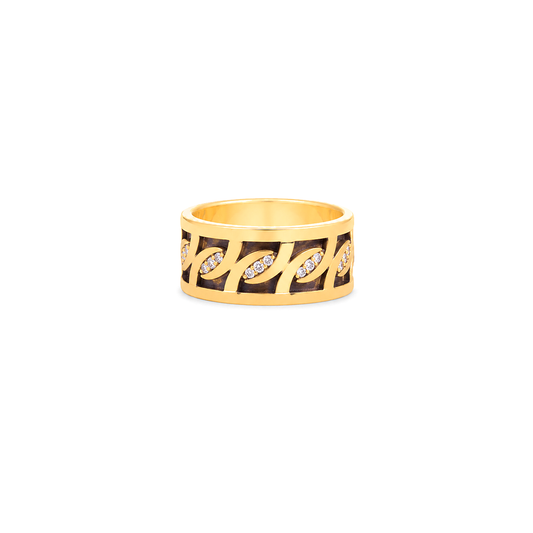 18K Gold Ring with Pauline Shining Gemstones Design