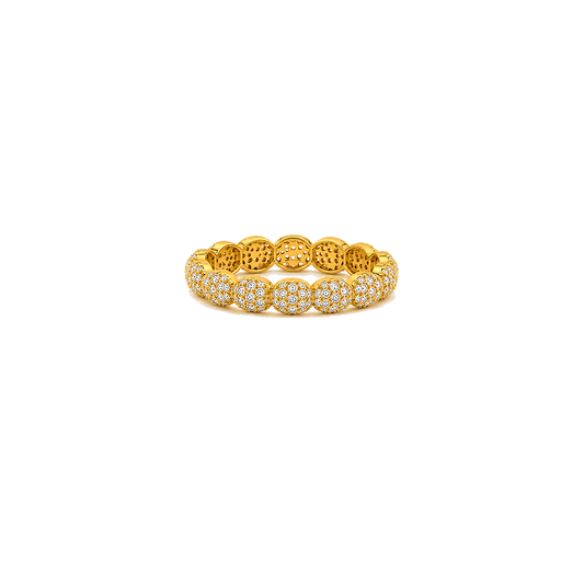 18K Gold Wedding Ring with Gemstones Design