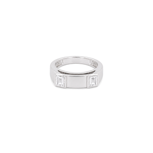 18K White Gold Ring with Paved Sparkling Stones Design