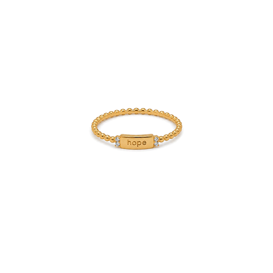 21K Gold Ring with Hope Design