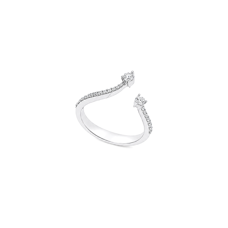 18K White Gold Ring with Contemporary Open Design