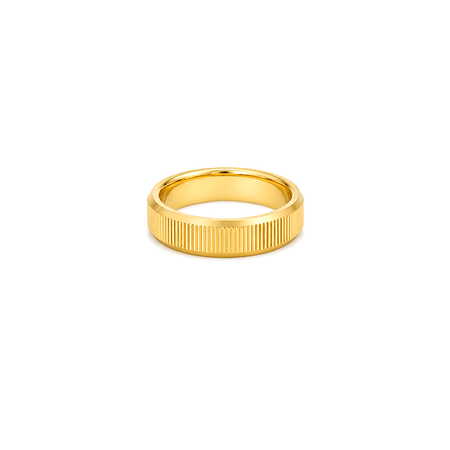 18K Gold Wedding Ring with Wedding Modern Striped Design