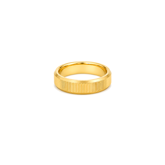 18K Gold Wedding Ring with Wedding Modern Striped Design