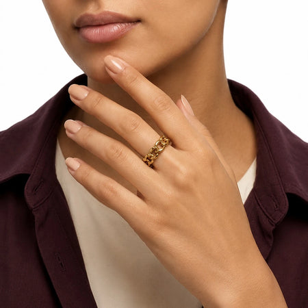 18K Gold Ring with Modern Design