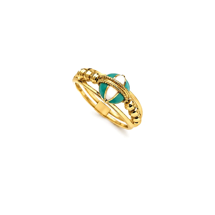 18K Gold Ring with Time Machine Design