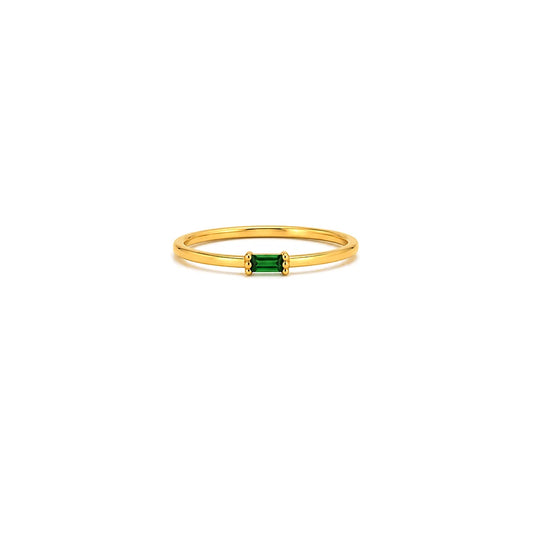 18K Gold Ring with Delicate Small Stone Design