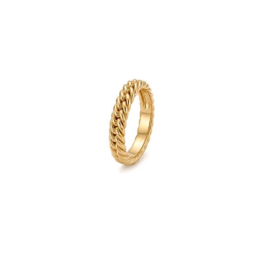 18K Gold Wedding Ring with Braided Design