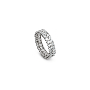 18K White Gold Wedding Ring with Kenzi Shining Gemstones Design