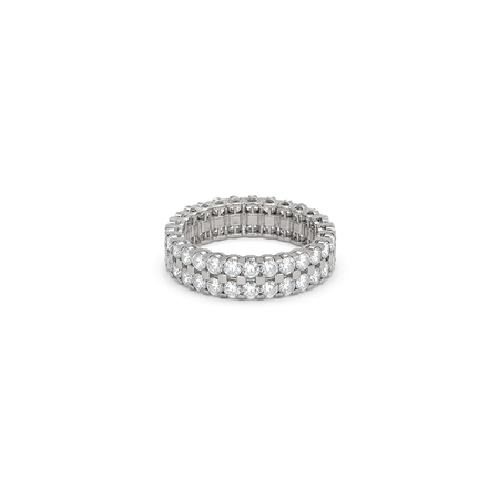 18K White Gold Wedding Ring with Kenzi Shining Gemstones Design