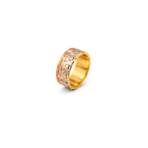 18K Gold Wedding Ring with Bliss Two Tone Design