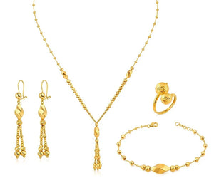 21K Gold Set With Beaded Design