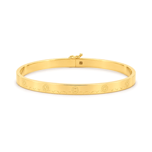 18K Gold Bracelet with Classic Engraved Design