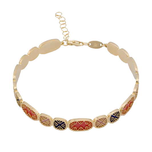 أسورة عيار 18 بتعليقات ملونة