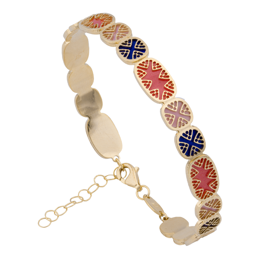 أسورة عيار 18 بتعليقات ملونة