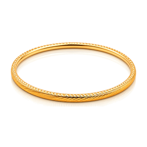 21K Gold Bangle Marmal with Sand-Textured Finish