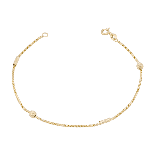 18K Bracelet with Sparkling Beads Design
