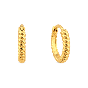18K Gold Earrings with Braided Design
