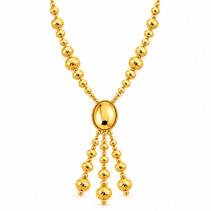21K Gold Necklace with Royal Fingerprint Drop Design