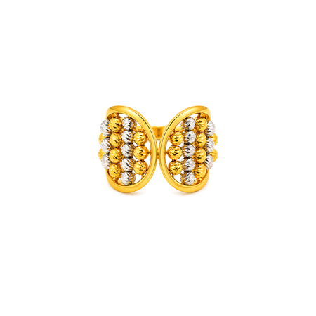 21K Gold Ring With Colorful Circles Design
