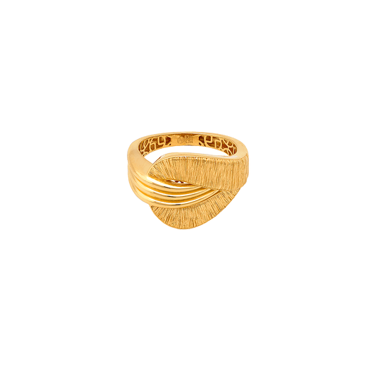 21K Gold Ring With Intricate Interlocking Design