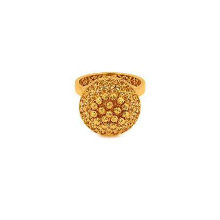 21K Gold Ring With Circle Design In The Center