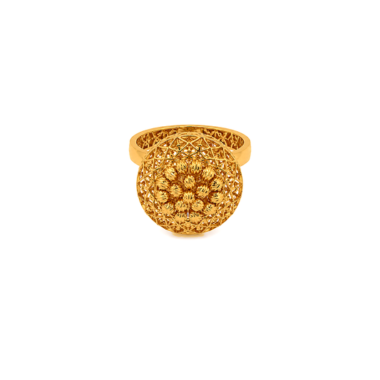 21K Gold Ring With Circle Design In The Center