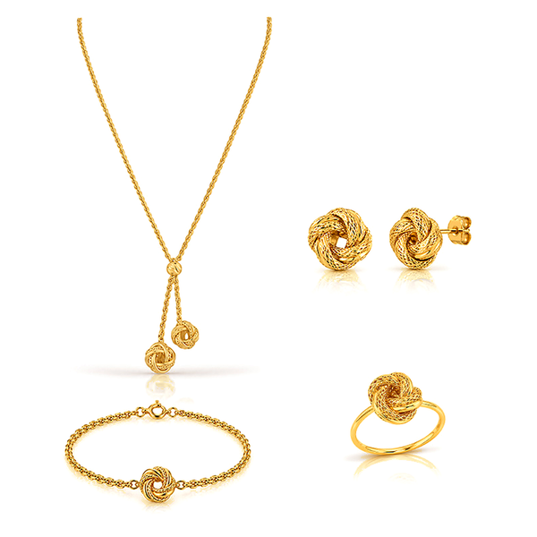 18K Gold Set with Interlocking Design