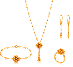 21K Gold Set with  Drop Tassel Design