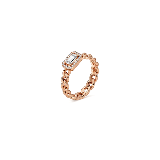 18K Gold Ring with Gemstone Design