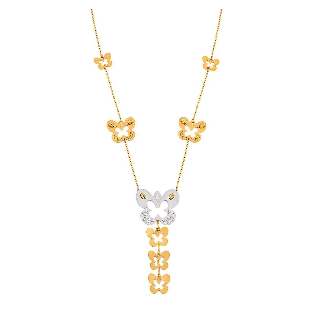 18K Gold Necklace with Luce Butterfly Design