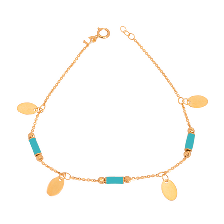 18K Chain Bracelet Colorful Design